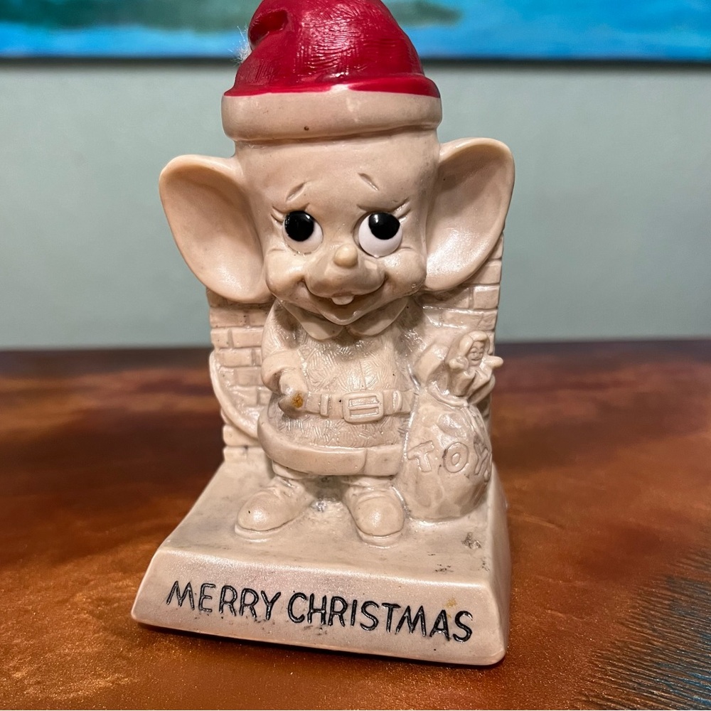 Vintage Russ Berrie Christmas Mouse Figurine 60s 70s